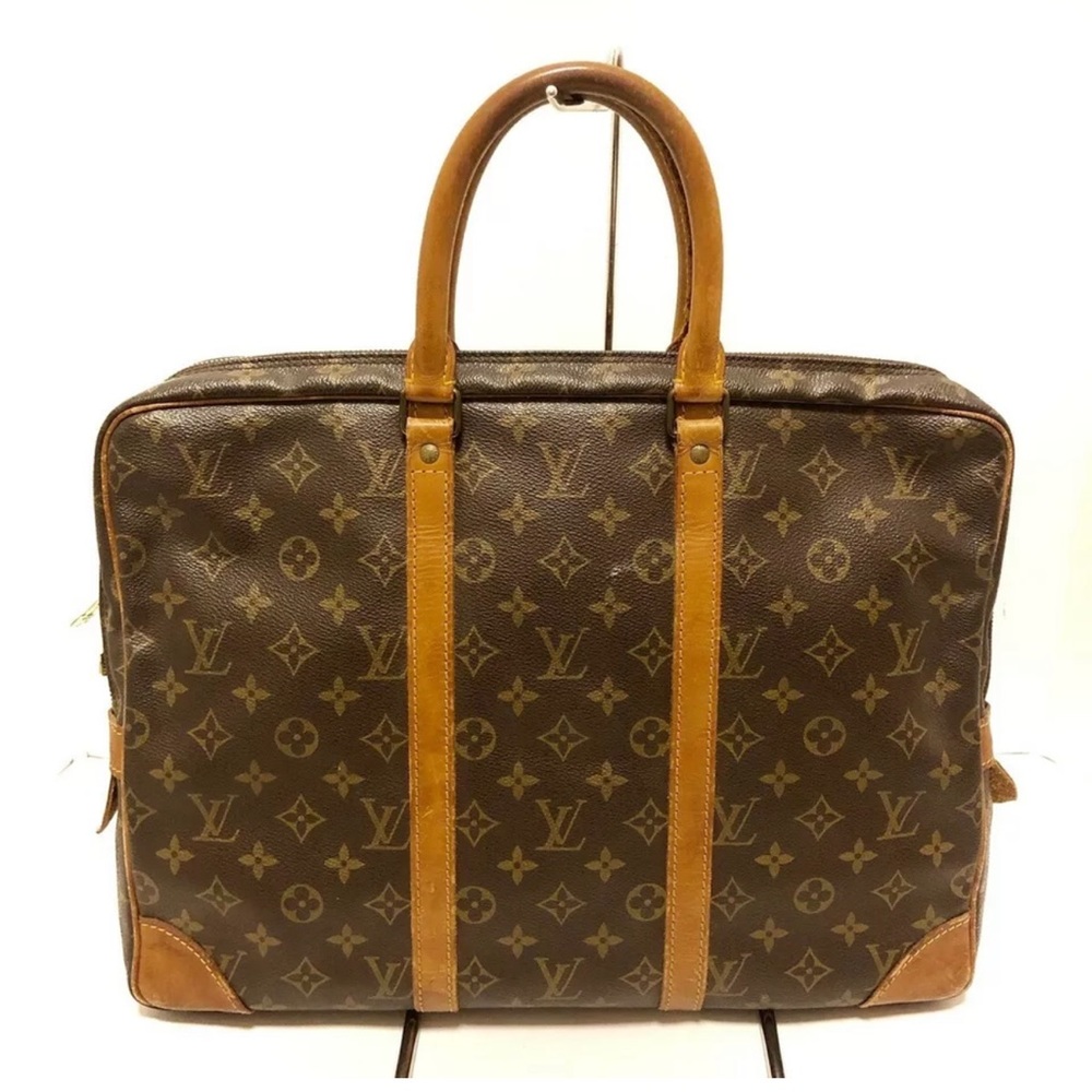 Louis Vuitton Porte document briefcase in monogram and leather